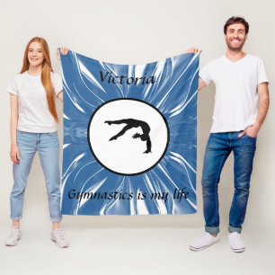 Gymnastics is my life - Custom Gymnast Tumble Fleece Blanket