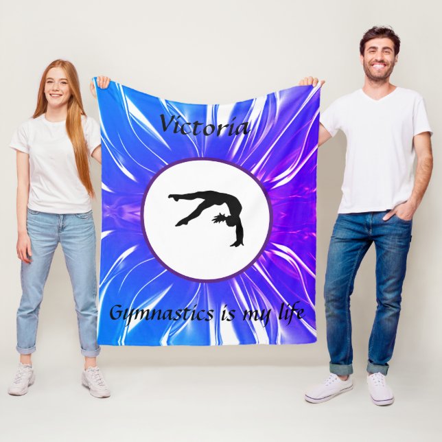 Gymnastics is my life - Custom Gymnast Tumble Fleece Blanket (In Situ)