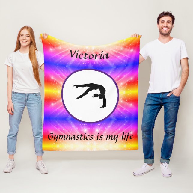 Gymnastics is my life - Custom Gymnast Tumble Fleece Blanket (In Situ)
