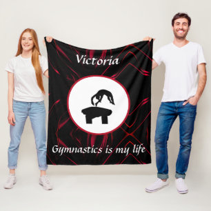 Gymnastics is my life - Custom Gymnast Vault Fleece Blanket
