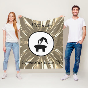 Gymnastics is my life - Custom Gymnast Vault Fleece Blanket