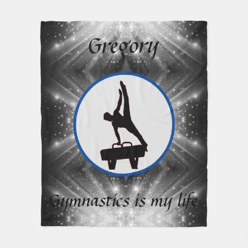 Gymnastics is my life _ Mens Gymnastics Fleece Blanket