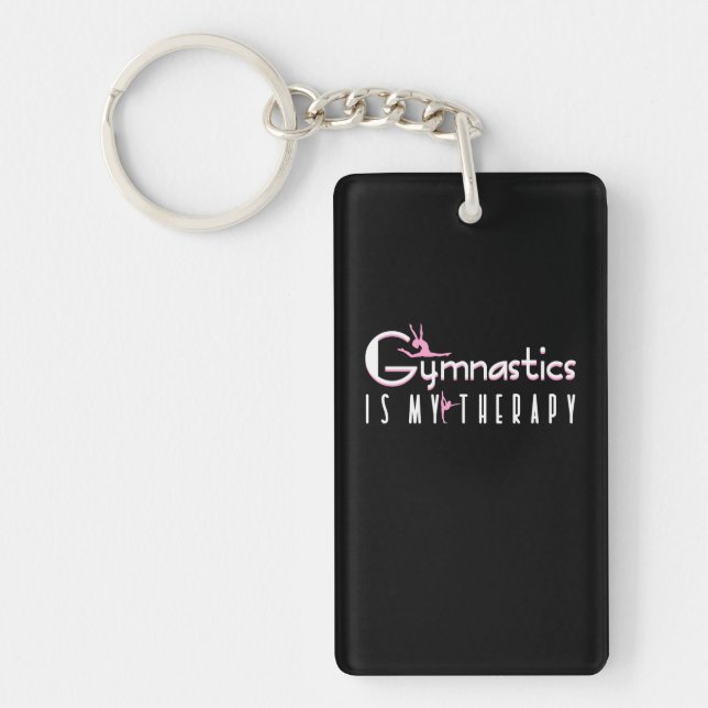 Gymnastics Is My Therapy Keychain (Front)