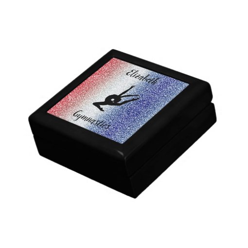 Gymnastics Jewelry Keepsake Box w/ Her Name Zazzle
