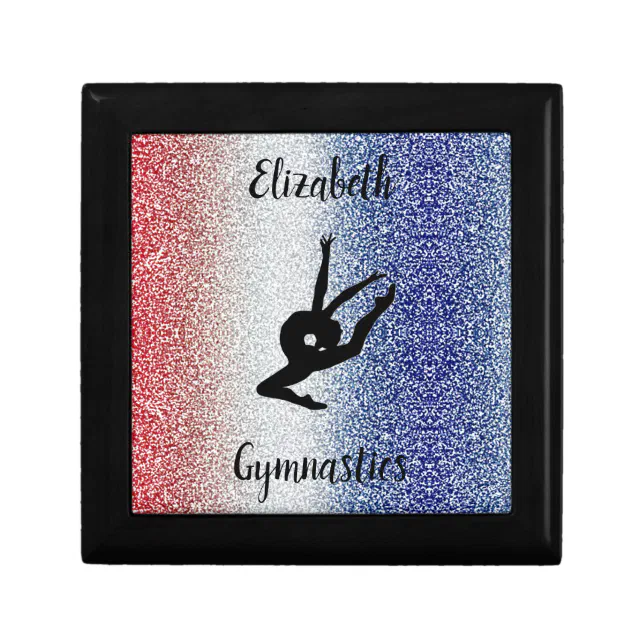 Gymnastics Jewelry Keepsake Box w/ Her Name Zazzle
