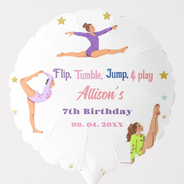 Gymnastics  jump Cartwheels girl birthday party Balloon (Front)