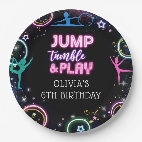 Gymnastics Jump Tumble  Play Birthday Party Paper Plates
