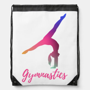 Gymnastics Kickover Pastel Pink Purple Blue  Drawstring Bag