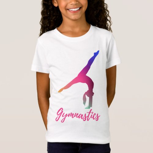 Gymnastics Kickover Pastel Pink Purple Blue  T_Shirt