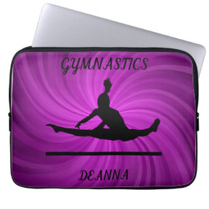 Gymnastics LAPTOP SLEEVE with personalized name.
