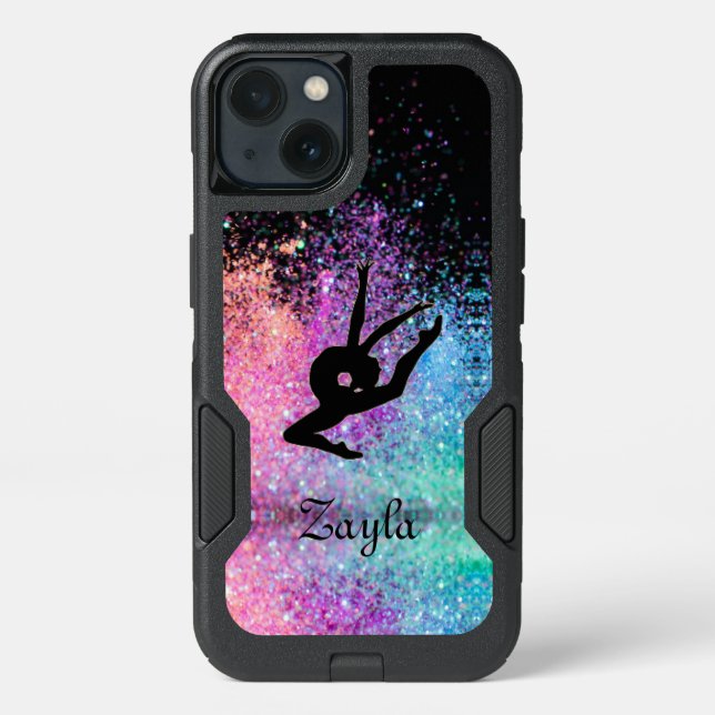 Gymnastics Leap Girls Personalized Otterbox Case (Back)