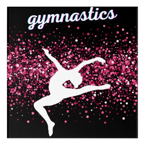 Gymnastics Leap Pink Glitter Acrylic Print