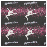 Gymnastics Leap Pink Glitter Fabric