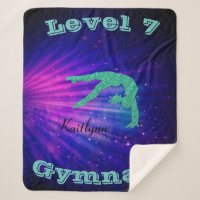Gymnastics Level 7 Starburst - Custom Name/Level # Sherpa Blanket