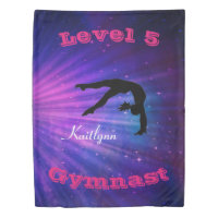 Gymnastics Level Custom # & Name Starburst Duvet Cover