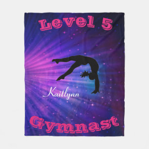 Gymnastics Level Starburst (Any name & level #) Fleece Blanket