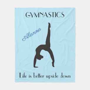 Gymnastics: Life is better upside down Light Blue Fleece Blanket
