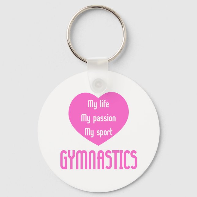 Gymnastics Life Passion Sport Keychain (Front)