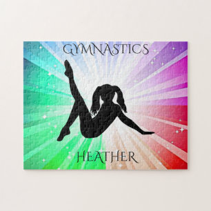 Gymnastics lights puzzle with personalized name.