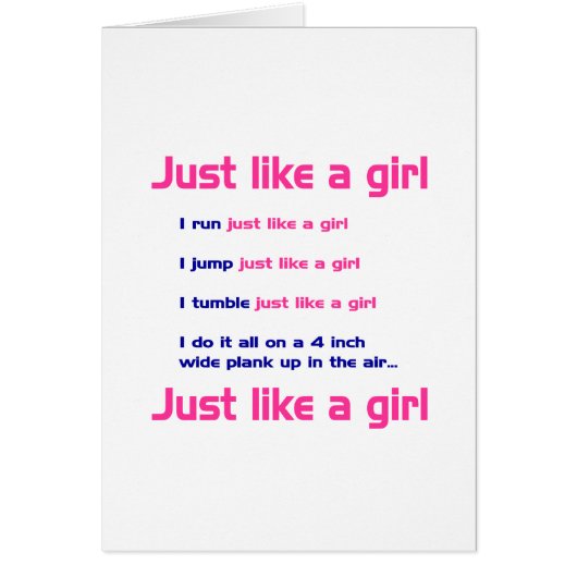 Gymnastics Like a Girl Cards (Front)