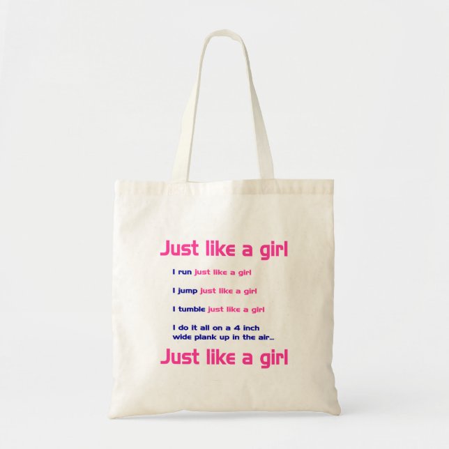 Gymnastics Like a Girl Tote Bag (Front)