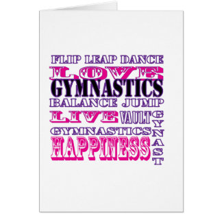 Gymnastics Live, Love, Happiness Apparel for Girls Cards