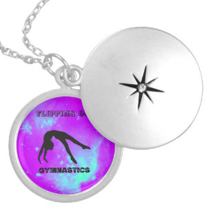 GYMNASTICS LOCKET NECKLACE FOR KIDS PERSONALIZED.