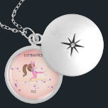 GYMNASTICS LOCKET NECKLACE FOR KIDS PERSONALIZED.<br><div class="desc">Gymnastics locket necklace for kids with personalized name.</div>