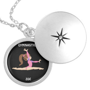 GYMNASTICS LOCKET NECKLACE FOR KIDS PERSONALIZED.