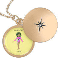 GYMNASTICS LOCKET NECKLACE FOR KIDS PERSONALIZED.