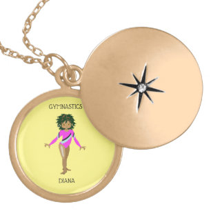 GYMNASTICS LOCKET NECKLACE FOR KIDS PERSONALIZED.