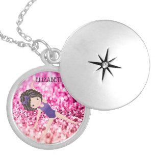 GYMNASTICS LOCKET NECKLACE FOR KIDS PERSONALIZED.