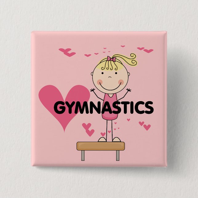 GYMNASTICS - Love Gymnastics Tshirts and Gifts Button (Front)