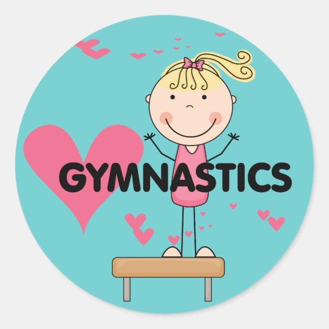 GYMNASTICS - Love Gymnastics Tshirts and Gifts Classic Round Sticker (Front)