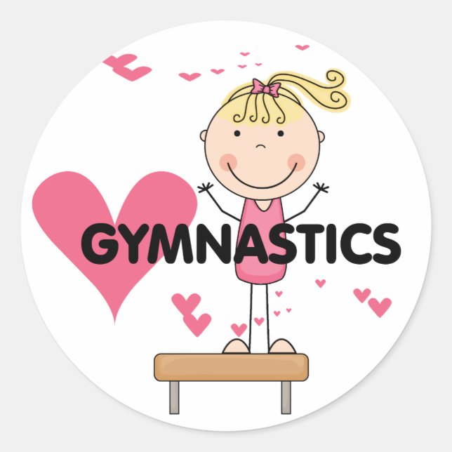GYMNASTICS - Love Gymnastics Tshirts and Gifts Classic Round Sticker (Front)