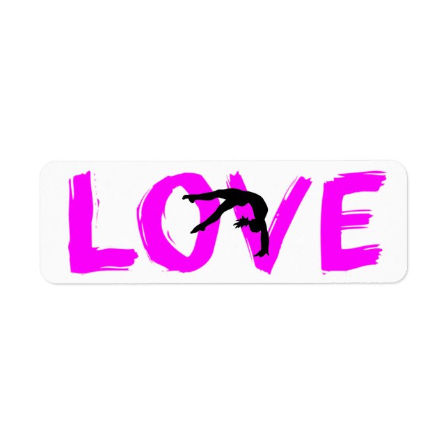 Gymnastics "love" return address labels. label (Front)