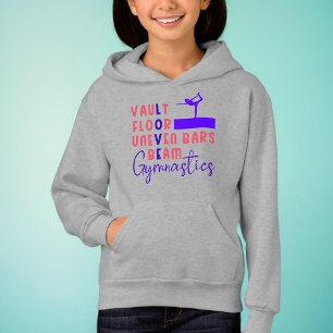Gymnastics Love Vault Floor Uneven Bars Beam Hoodie