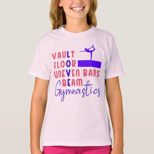 Gymnastics Love Vault Floor Uneven Bars Beam    T_Shirt