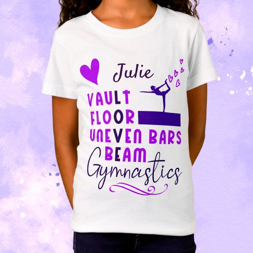 Gymnastics Love Vault Floor Uneven Bars Beam  T_Shirt