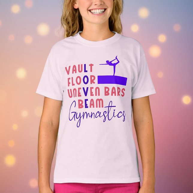 Gymnastics Love Vault Floor Uneven Bars Beam    T-Shirt (Creator Uploaded)