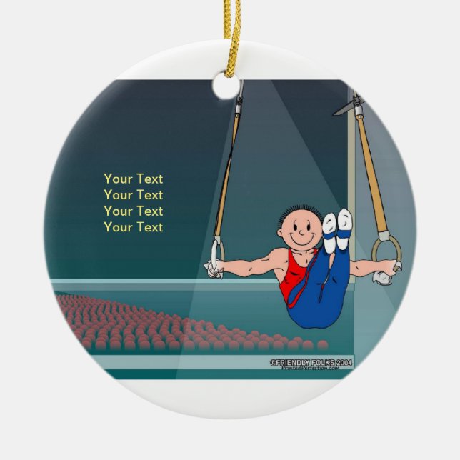 Gymnastics - Male Ceramic Ornament (Front)