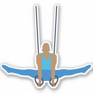 Gymnastics Male Gymnast on Rings Sticker