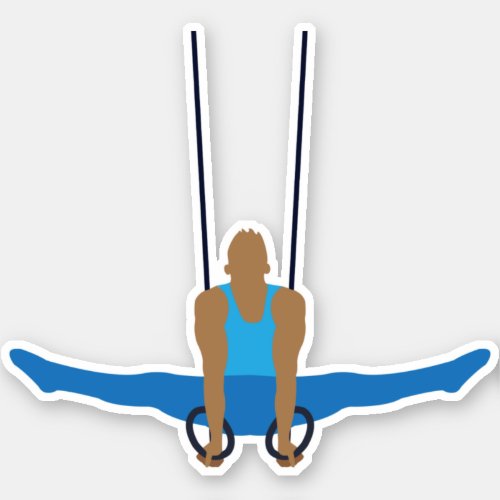 Gymnastics Male Gymnast on Rings Sticker