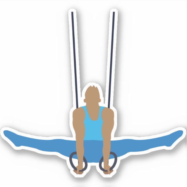 Gymnastics Male Gymnast on Rings Sticker (Front)