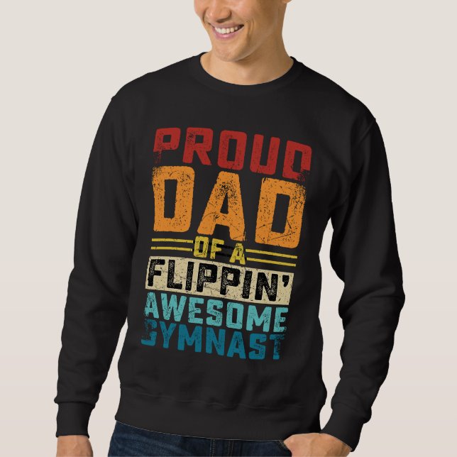 Gymnastics men Dad Of Awesome Gymnast Dance Father Sweatshirt (Front)