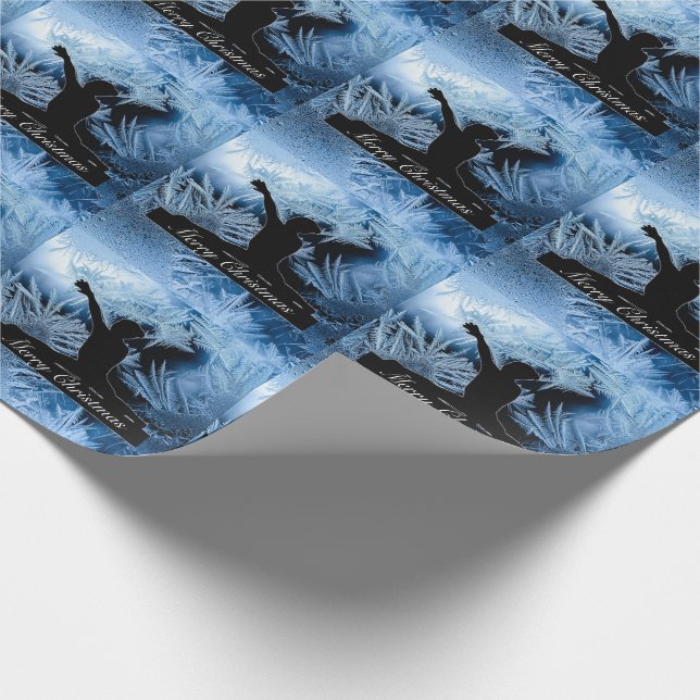Gymnastics "Merry Christmas" Frozen Beam Wrapping Paper (Corner)