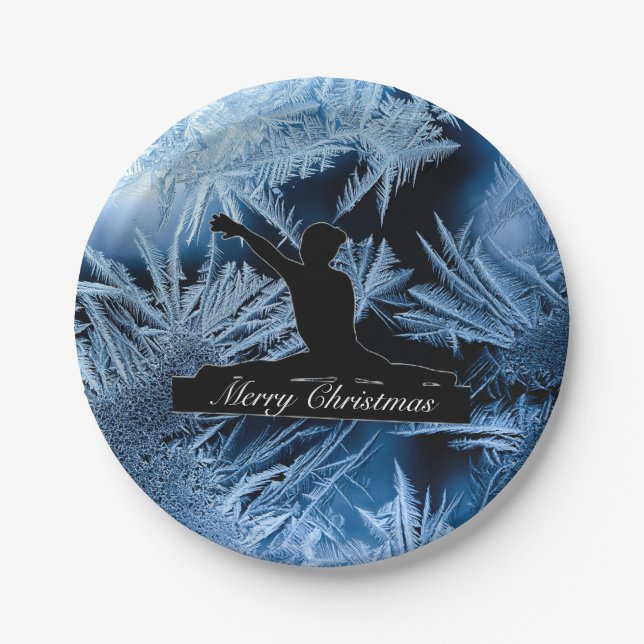 Gymnastics "Merry Christmas" Frozen   Paper Plates (Front)