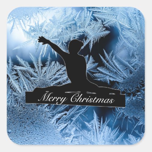 Gymnastics Merry Christmas Frozen  Square Sticker