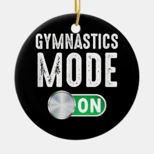 Gymnastics Mode On Cool Gymnast Athlete Ceramic Ornament