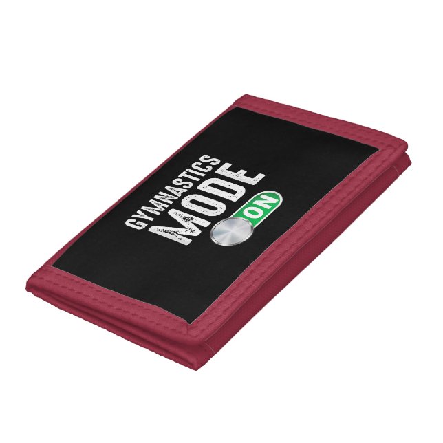 Gymnastics Mode On Cool Gymnast Athlete Coach Trifold Wallet (Bottom)